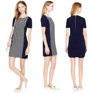 J. CREW Panel Striped Navy Dress